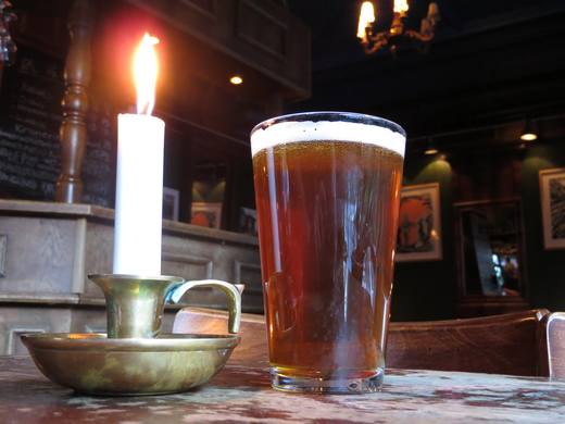 A glass of draft beer