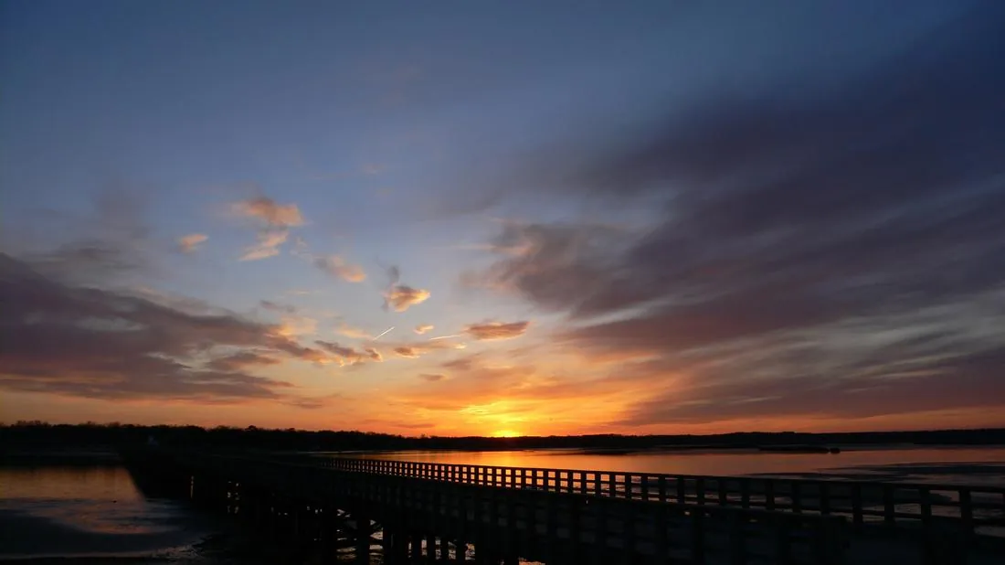 Sunset over the Powder Point Bridge