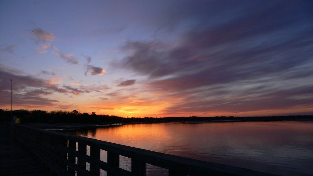 Sunset over Duxbury Bay from the Powder Point Bridge