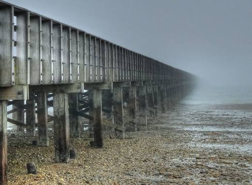 Fog on the Powder Point Bridge