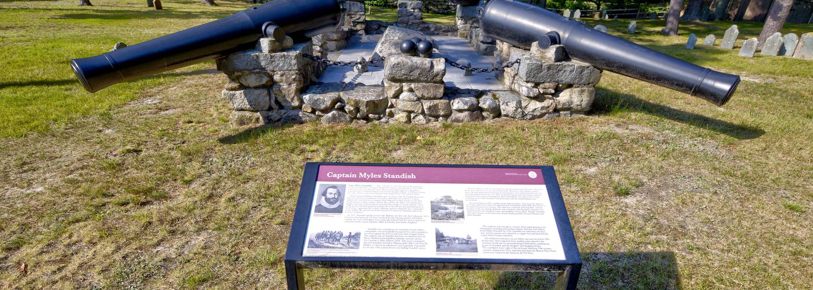 The grave of Myles Standish in the Old Burying Ground, Duxbury