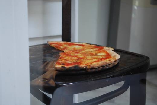 A margherita pizza
