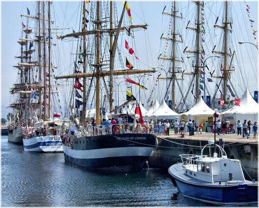 A tall ship under sail