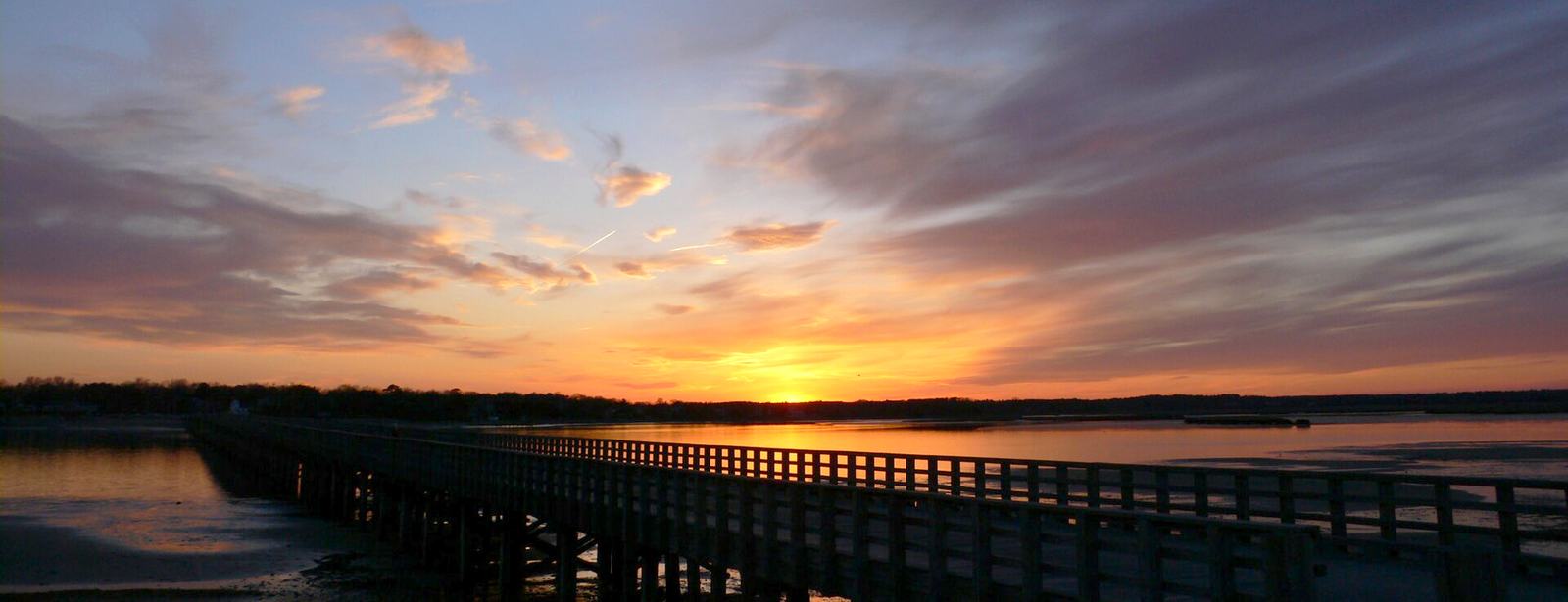 Sunset over the Powder Point Bridge