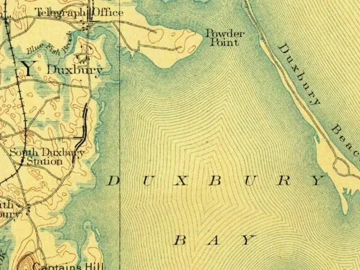 Detail of the 1893 USGS survey map of Duxbury Bay